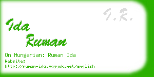 ida ruman business card